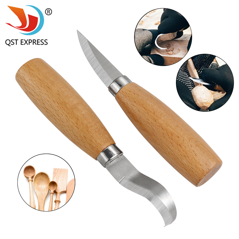 Woodworking Class - Stainless Iron Carving Knife Beech Wood