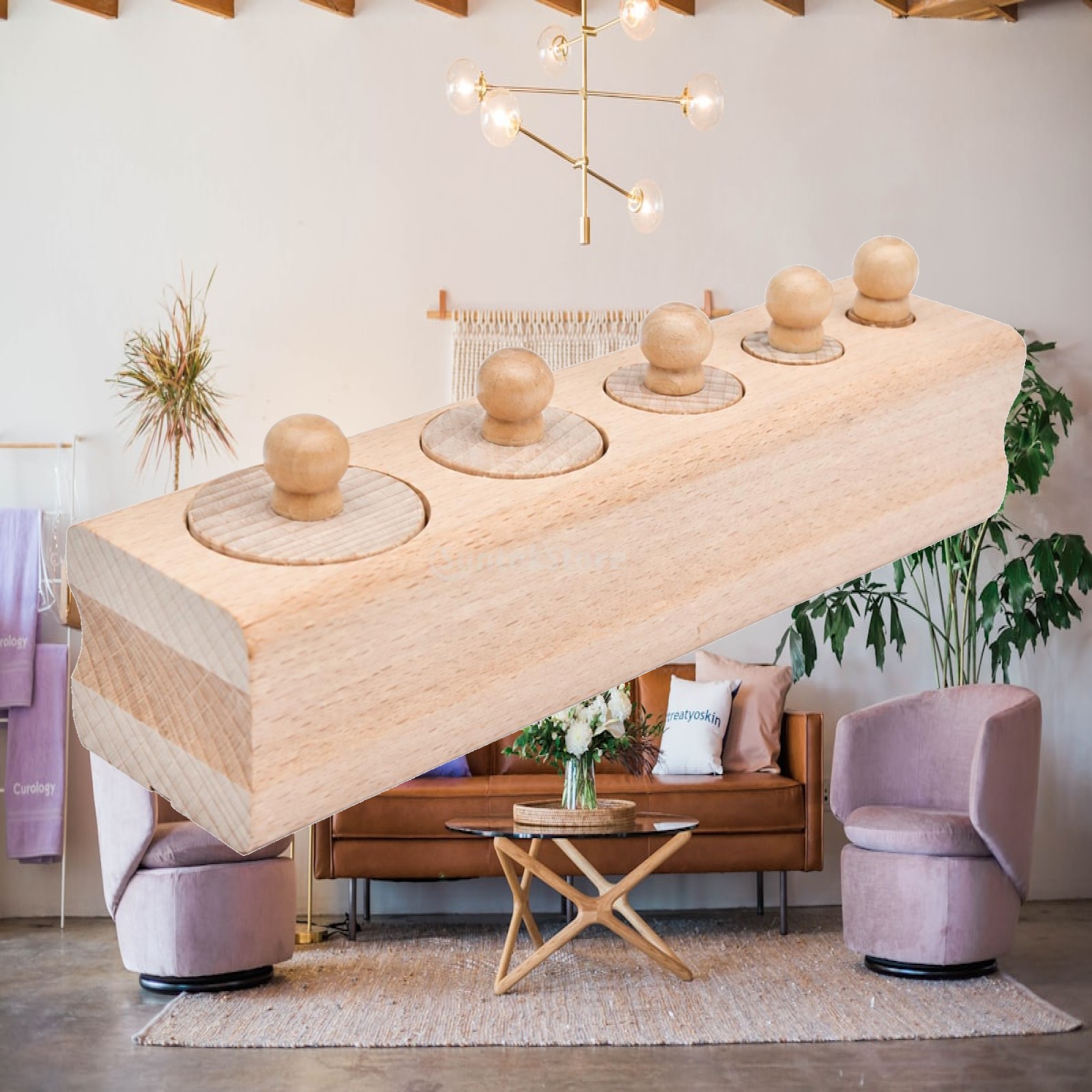 Woodworking Inspiration - Cylindrical Inset Puzzle Tactile Wooden Board