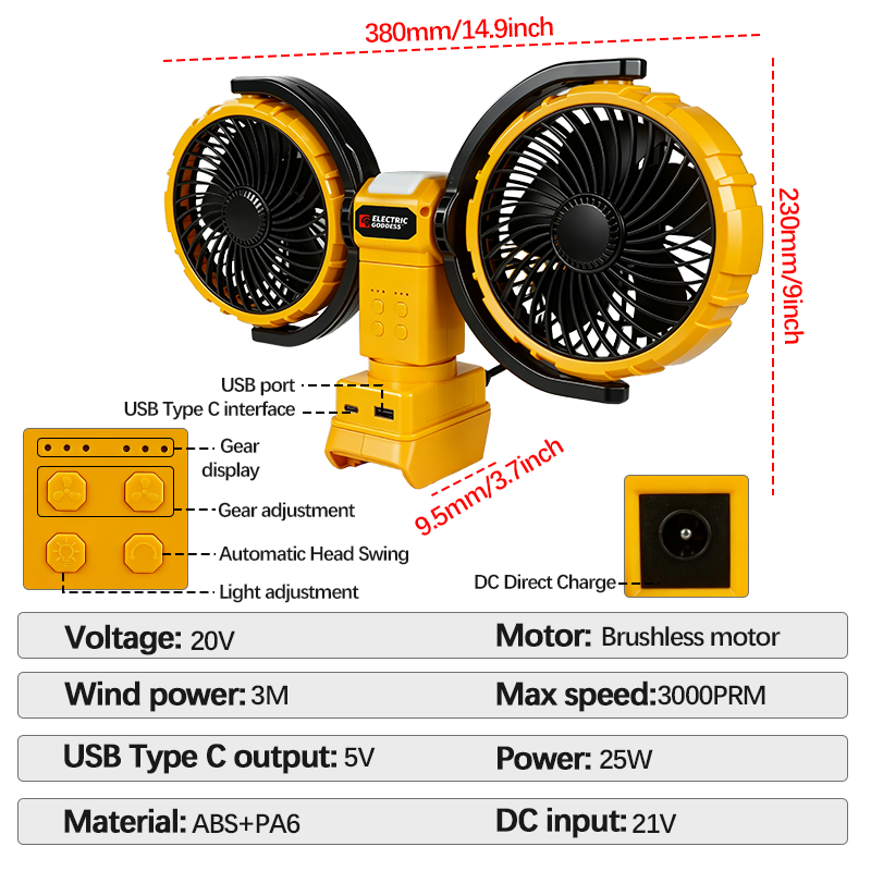3000RPM Portable Dual Head Fan - đánh giá và giá Woodworking Class